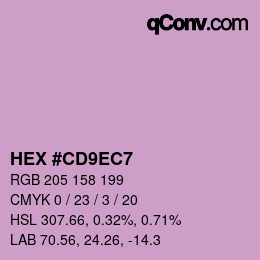 颜色代码: HEX #CD9EC7 | qconv.com
