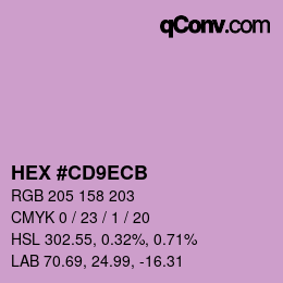 颜色代码: HEX #CD9ECB | qconv.com