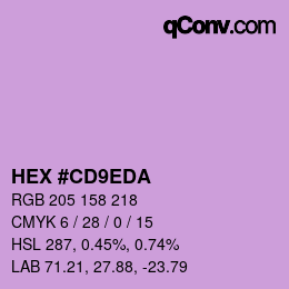 カラーコード: HEX #CD9EDA | qconv.com