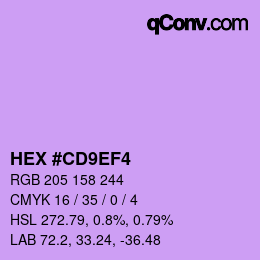 Color code: HEX #CD9EF4 | qconv.com