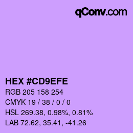 カラーコード: HEX #CD9EFE | qconv.com