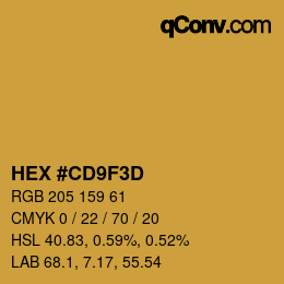 カラーコード: HEX #CD9F3D | qconv.com