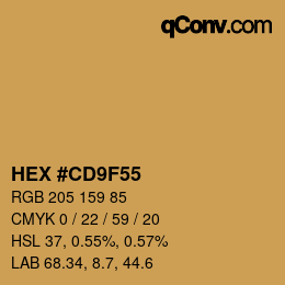 カラーコード: HEX #CD9F55 | qconv.com
