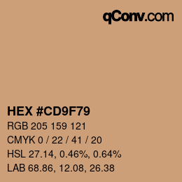 Color code: HEX #CD9F79 | qconv.com