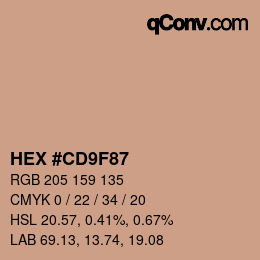 カラーコード: HEX #CD9F87 | qconv.com