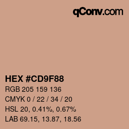 Color code: HEX #CD9F88 | qconv.com