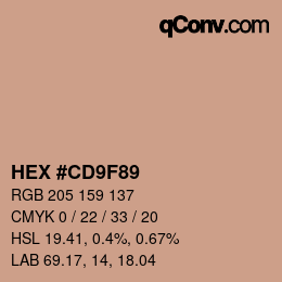 Color code: HEX #CD9F89 | qconv.com