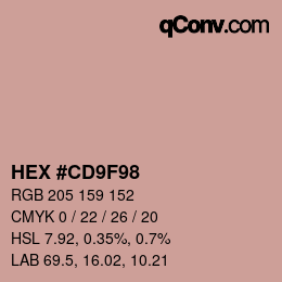 Farbcode: HEX #CD9F98 | qconv.com