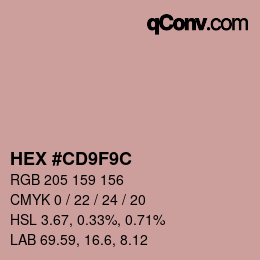 Color code: HEX #CD9F9C | qconv.com