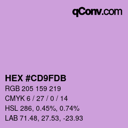 カラーコード: HEX #CD9FDB | qconv.com