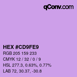Color code: HEX #CD9FE9 | qconv.com