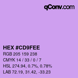Farbcode: HEX #CD9FEE | qconv.com