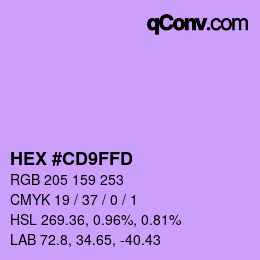 カラーコード: HEX #CD9FFD | qconv.com