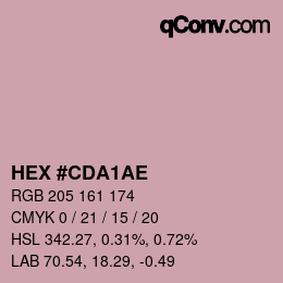Color code: HEX #CDA1AE | qconv.com