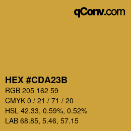 Color code: HEX #CDA23B | qconv.com