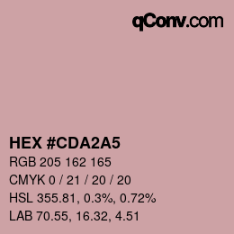 カラーコード: HEX #CDA2A5 | qconv.com