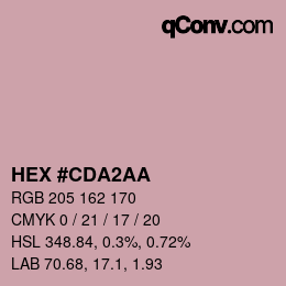 カラーコード: HEX #CDA2AA | qconv.com