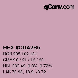 颜色代码: HEX #CDA2B5 | qconv.com