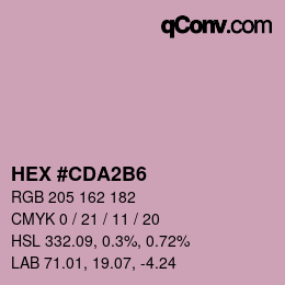 颜色代码: HEX #CDA2B6 | qconv.com