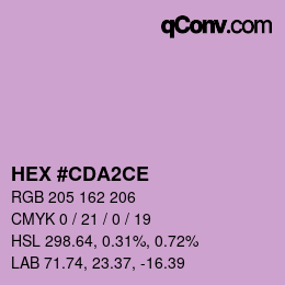 カラーコード: HEX #CDA2CE | qconv.com