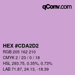 Color code: HEX #CDA2D2 | qconv.com