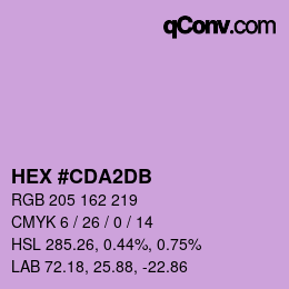 Color code: HEX #CDA2DB | qconv.com