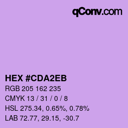 Color code: HEX #CDA2EB | qconv.com