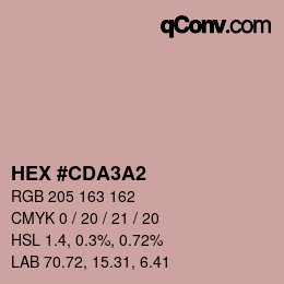 カラーコード: HEX #CDA3A2 | qconv.com