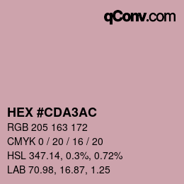 颜色代码: HEX #CDA3AC | qconv.com