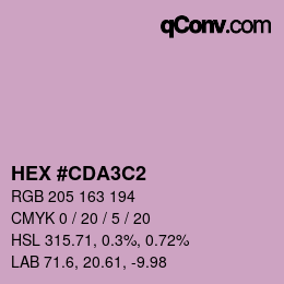 Color code: HEX #CDA3C2 | qconv.com