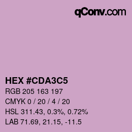 カラーコード: HEX #CDA3C5 | qconv.com