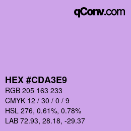 Color code: HEX #CDA3E9 | qconv.com