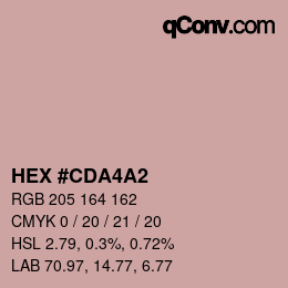 Color code: HEX #CDA4A2 | qconv.com