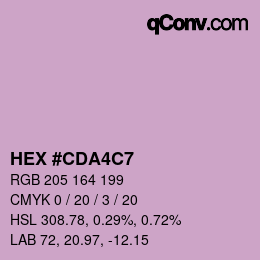 颜色代码: HEX #CDA4C7 | qconv.com