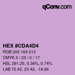 Color code: HEX #CDA4D4 | qconv.com