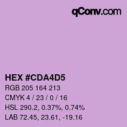 颜色代码: HEX #CDA4D5 | qconv.com
