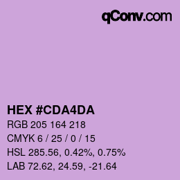 Color code: HEX #CDA4DA | qconv.com