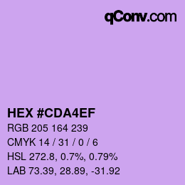 カラーコード: HEX #CDA4EF | qconv.com