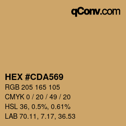 Color code: HEX #CDA569 | qconv.com