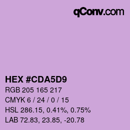 Color code: HEX #CDA5D9 | qconv.com