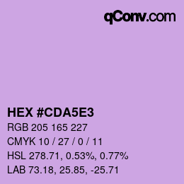 カラーコード: HEX #CDA5E3 | qconv.com