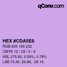 Color code: HEX #CDA5E8 | qconv.com