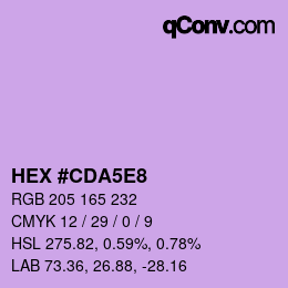 Color code: HEX #CDA5E8 | qconv.com