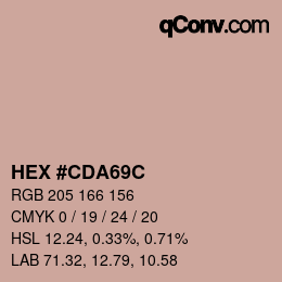 カラーコード: HEX #CDA69C | qconv.com