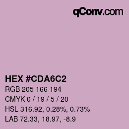 カラーコード: HEX #CDA6C2 | qconv.com