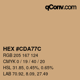 Color code: HEX #CDA77C | qconv.com