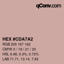カラーコード: HEX #CDA7A2 | qconv.com