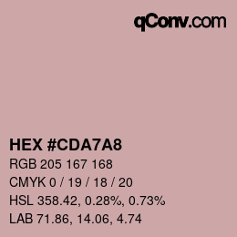 Color code: HEX #CDA7A8 | qconv.com