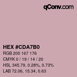Color code: HEX #CDA7B0 | qconv.com