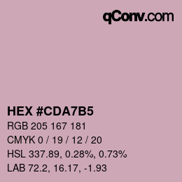 カラーコード: HEX #CDA7B5 | qconv.com